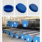 Gas pipe end protection caps with internal ribs