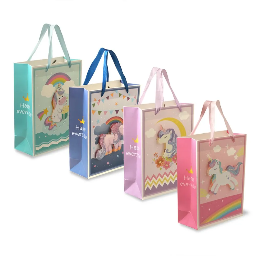 3d unicorn paper favor bags wedding birthday party gift bag with