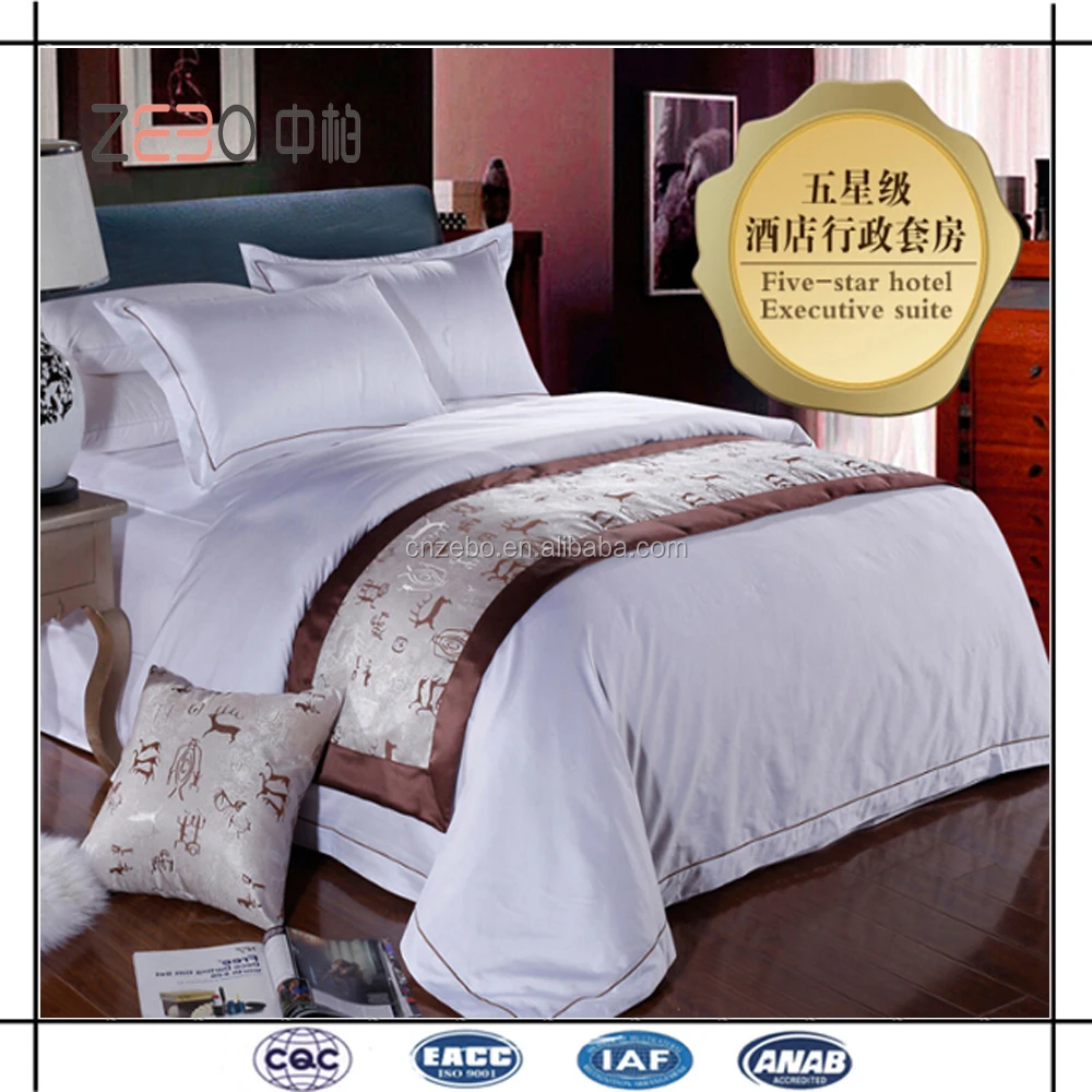 Cotton 400 Thread Count Duvet Cover Bed Set White Bed Sheets for Hotels or Hospitals