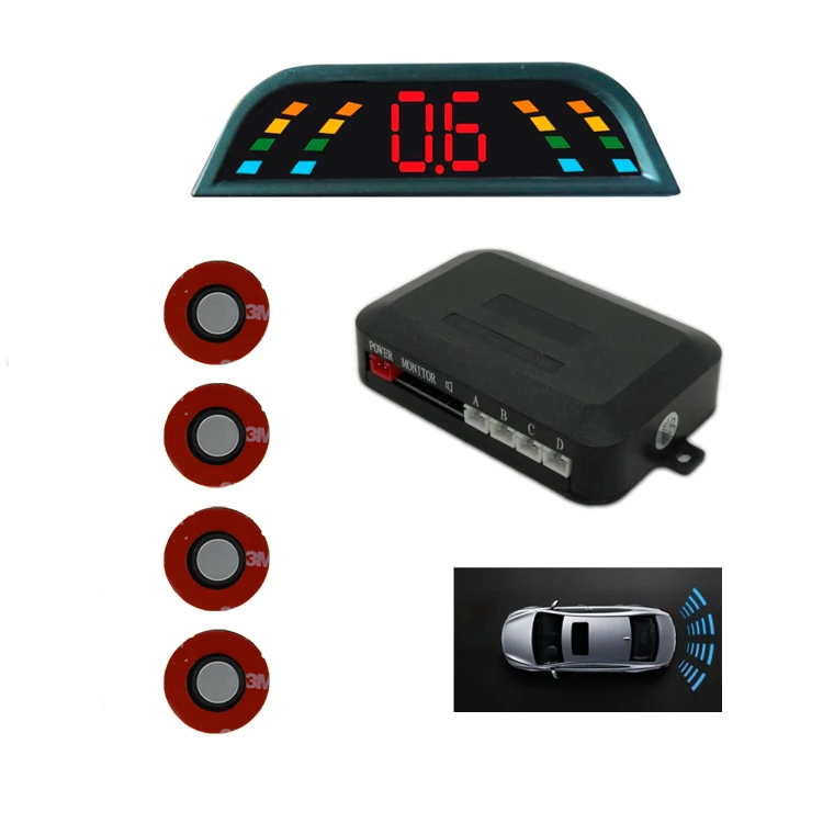 4 flat sensor reverse assistant parking car reversing system parking sensor - ANKUX.COM