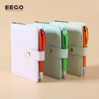 customized logo printed recycled colors paper soft pu leather cover pocket size a6 notebook with pen wholesale