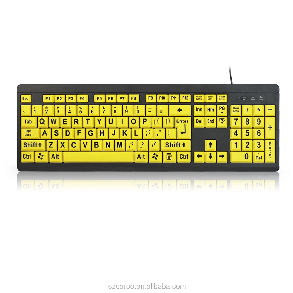 T801 Kid's Colored Keyboard elderly wired keyboard with big character elderly special large font computer keyboard factory, Black
T801 Kid's Colored Keyboard elderly wired keyboard with big character elderly special large font computer keyboard factory, Black