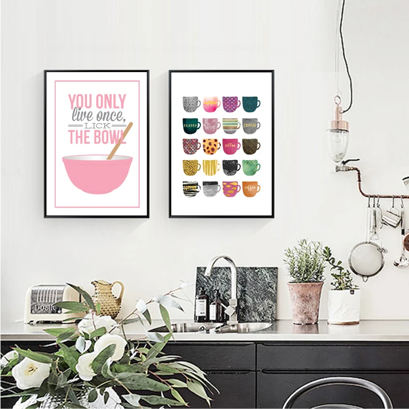 You-Only-Live-Once-Multi-Colors-Cups-Canvas-Paintings-Modern-Nordic-Wall-Art-Posters-Prints-for