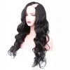 peerless body wave natural color 100% brazilian hair lace wig U-part mink hair wig