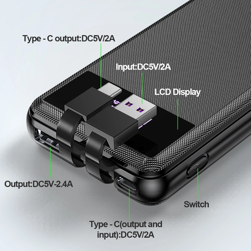 Mi power bank 24000mah power banks and usb chargers fast charger 5V/2A power banks - ANKUX.COM
