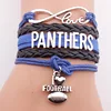 Infinity Love Carolina State Panthers Football Team Bracelet blue black Customize Sport friendship bracelets