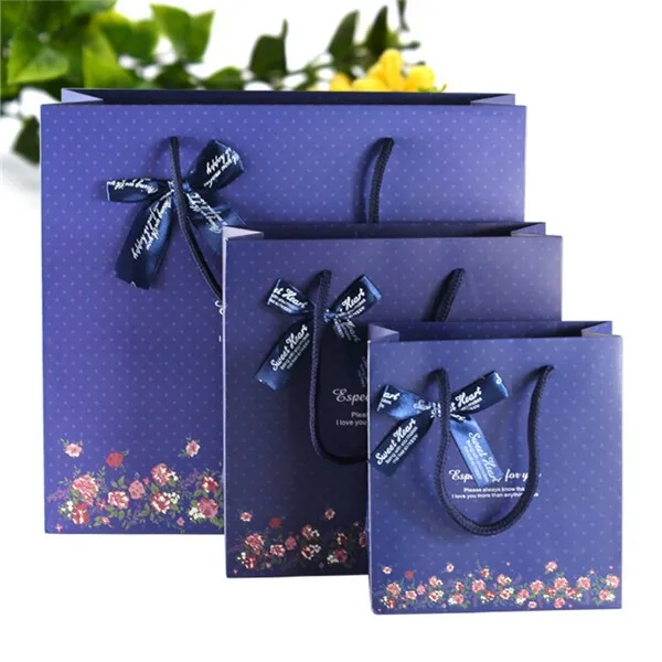 exquisite paper business gift bag with bow