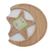 Best gift Moon and star shape design bamboo food tray candy dish wooden kids bamboo plate set