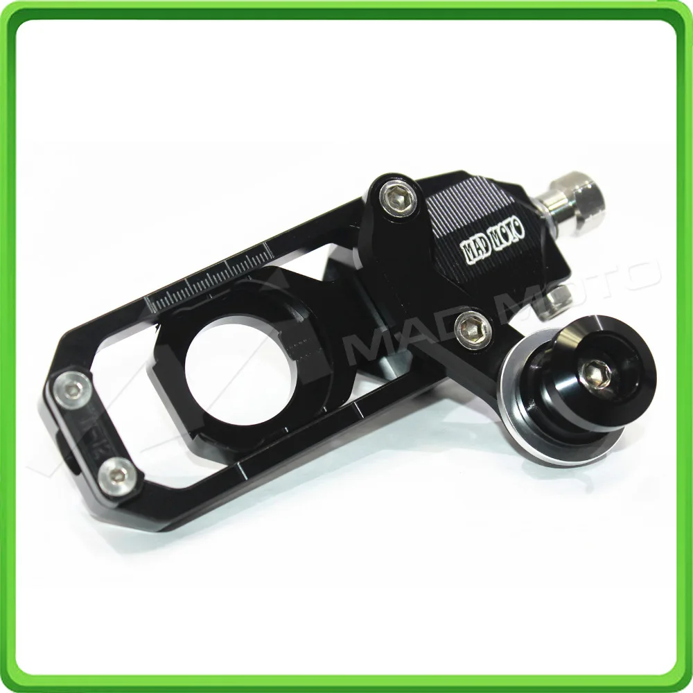 Motorcycle Chain Tensioner Adjuster with bobbins kit for Kawasaki Ninja ZX6R ZX-6R 2005 2006 2007 2008 2009 2010 2011 2012 Black (7)