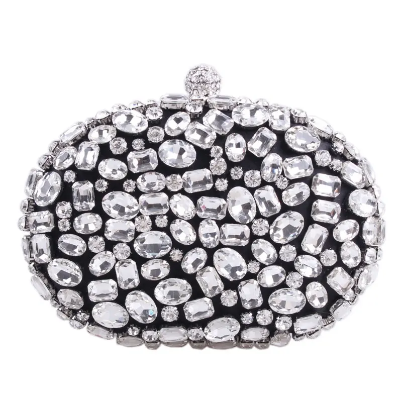 Ladies Fashion Luxury Crystal Big Diamonds Oval Shape Wedding Bridal Party Messenger Clutch Bag Evening Bags, Black, silver, light golden
Ladies Fashion Luxury Crystal Big Diamonds Oval Shape Wedding Bridal Party Messenger Clutch Bag Evening Bags, Black, silver, light golden