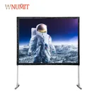 250 inch large portable outdoor fast fold front rear projector screen with foldable stand
