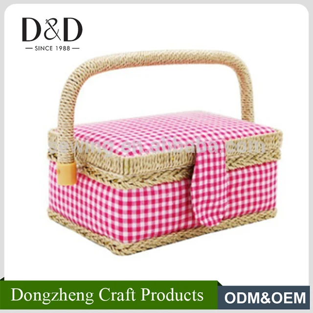 wholesale hot factory products craft vintage wicker sewing gift
