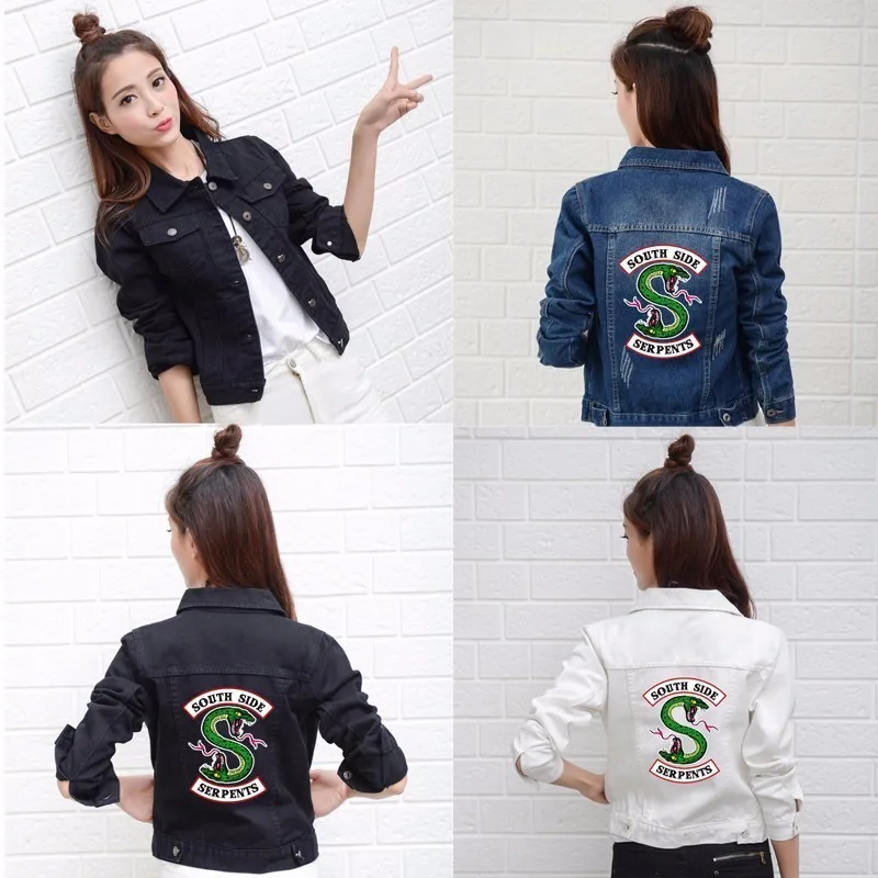 Jeans Denim Jacket South Side Serpents Streetwear Tops Spring Jean Women Jacket Harajuku Hip Hop Denim Clothing Female
Jeans Denim Jacket South Side Serpents Streetwear Tops Spring Jean Women Jacket Harajuku Hip Hop Denim Clothing Female