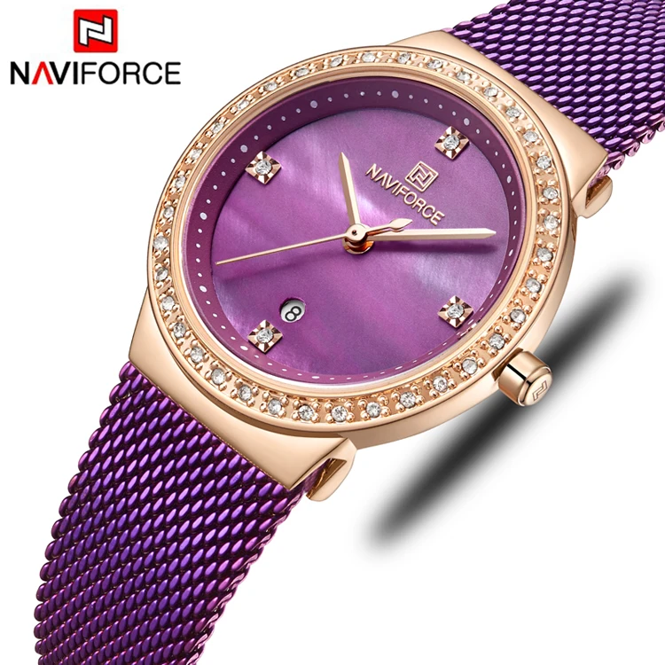 NAVIFORCE 5005 Women Watches Shell dial Crystal mesh Quartz Wristwatch Fashion Dress Watch Ladies Gift Clock Relogio Feminino
NAVIFORCE 5005 Women Watches Shell dial Crystal mesh Quartz Wristwatch Fashion Dress Watch Ladies Gift Clock Relogio Feminino