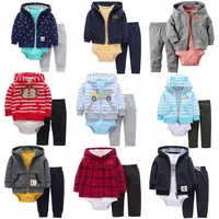 3pcs baby clothes set baby long sleeve hooded sweater coat matching with romper and pants
3pcs baby clothes set baby long sleeve hooded sweater coat matching with romper and pants