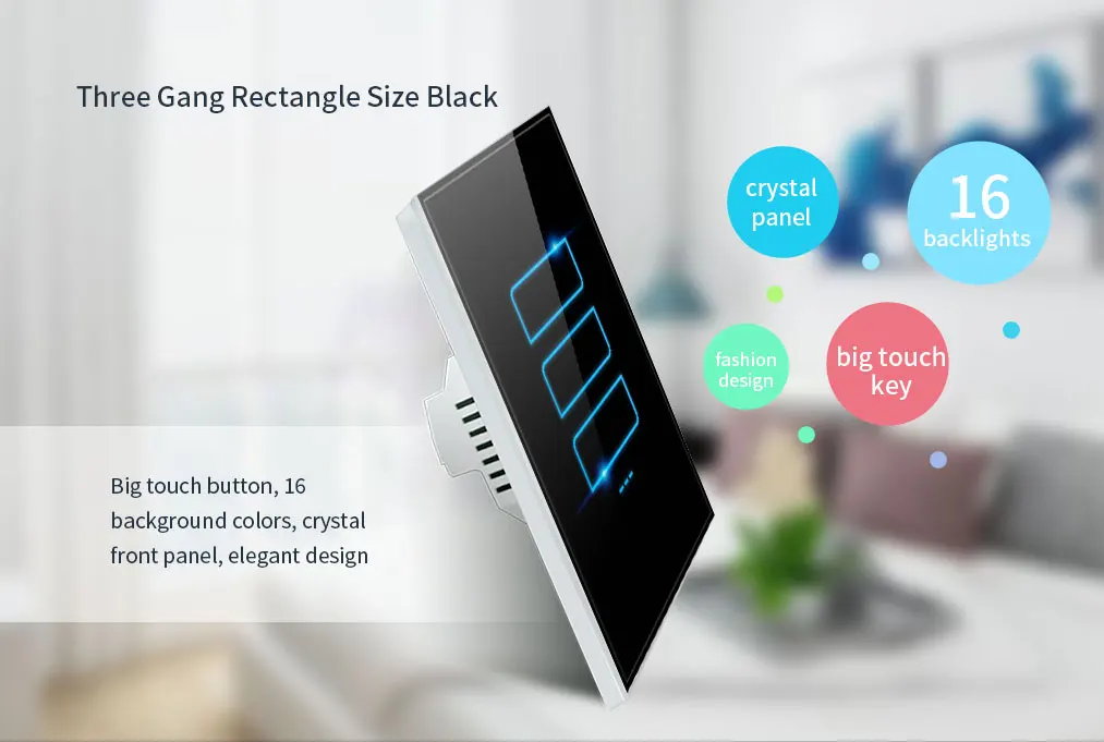 2019 NEW 3 gang US wifi wall switch alexa wifi controlled power switch smart remote control Zigbee smart home wifi light switch - ANKUX.COM