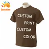 Custom Design Print Advertise Tee Custom Made Class Team Short T Shirts Unisex Short Sleeve Custom Logo Uniform