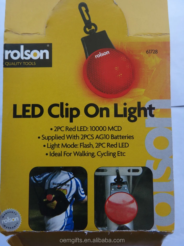 Flashing Reflector Light Safe Light With Keychain Clip Hook LED Clip On Light