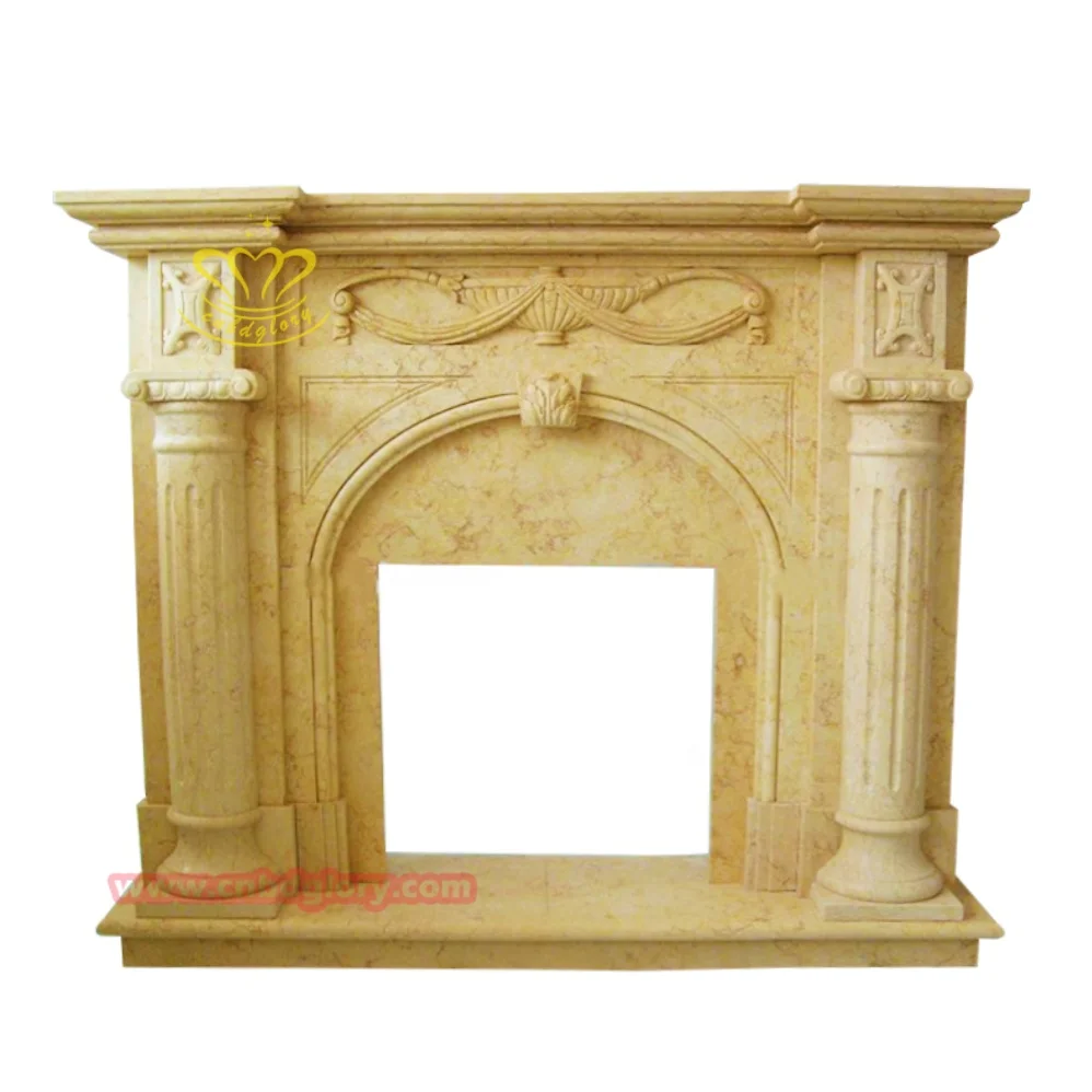 Indoor Ornaments French Style Beige Marble Fireplace Buy Irish