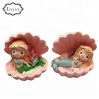 Bookshelves display handicraft resin fairy garden and glass jar Mermaid shell statues