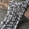 natural black quartz rutilated beads gemstone round loose beads
