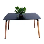 Chinese factory wholesale black square wood coffee table with cheap price