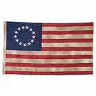 Fly 3X5 feet vivid color canvas header and double stitched polyester with brass grommet Betsy Ross Flag