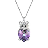 

N70728005 Xuping cute bear luxury heart newest designs fancy crystals from Swarovski pendant necklace jewelry