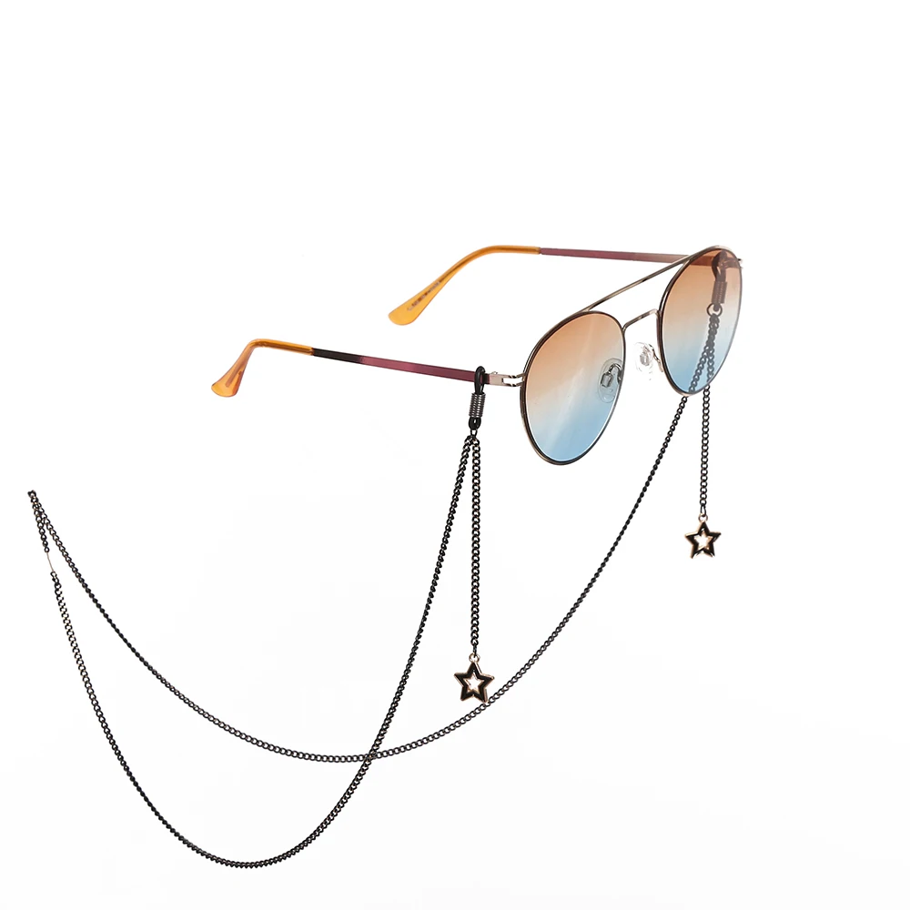 Stylish and simple black star pendant with color-fast chain for sunglasses Glasses chain
Stylish and simple black star pendant with color-fast chain for sunglasses Glasses chain