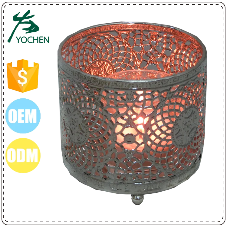 Factory direct sale modern tabletop geometry tealight iron candleholder