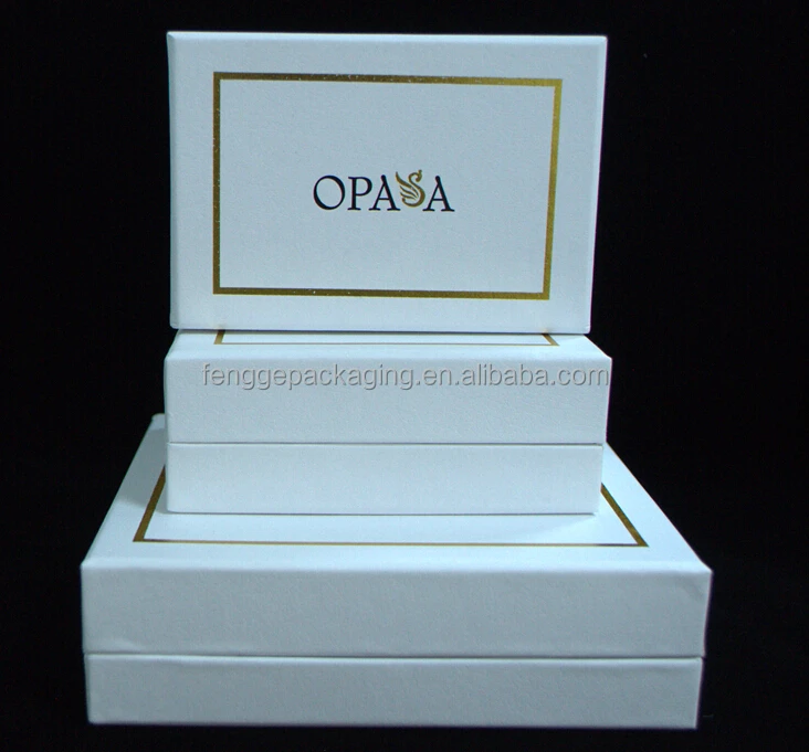 logo printed matte white packaging paper cardboard gift box for