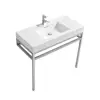 Washstand Metal Frame Console Sink Bathroom Vanity With Metal Leg