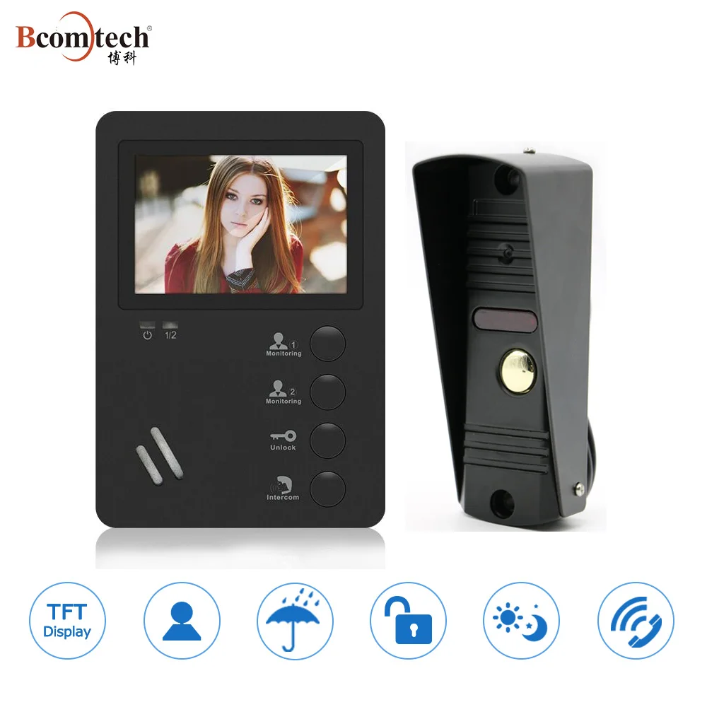 Bcomtech make promotion on 4.3 Inch Cctv Wired Ring Doorbell with Camera
