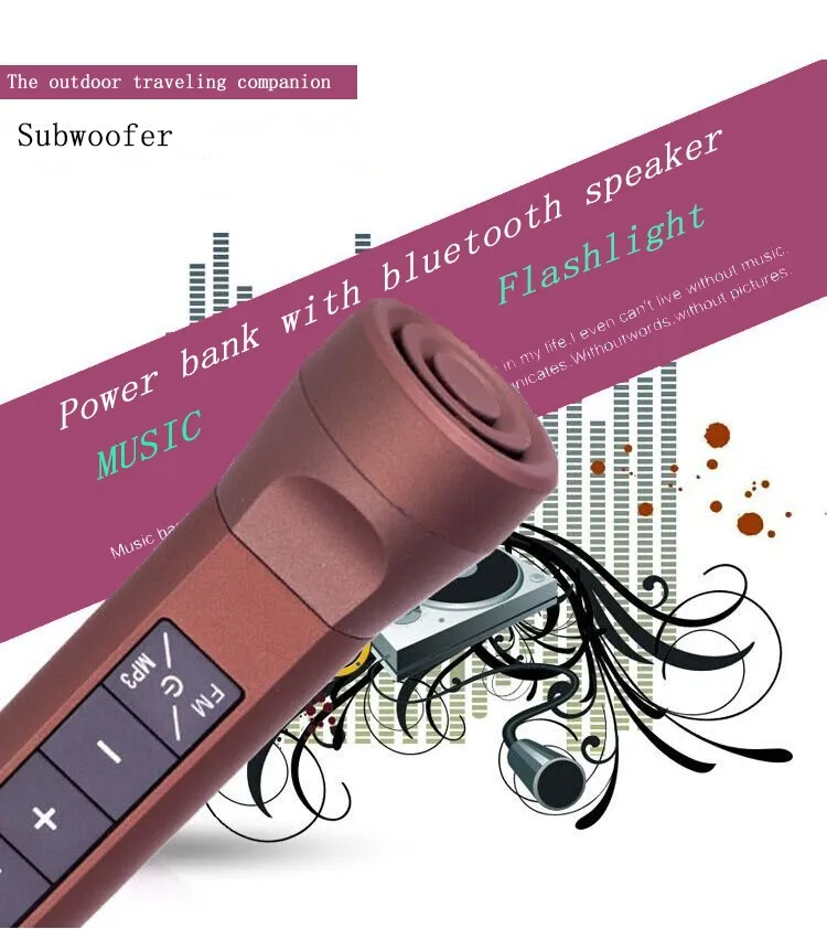 Outdoor sport led torch light bluetooth speaker with Flashlight power bank - ANKUX.COM