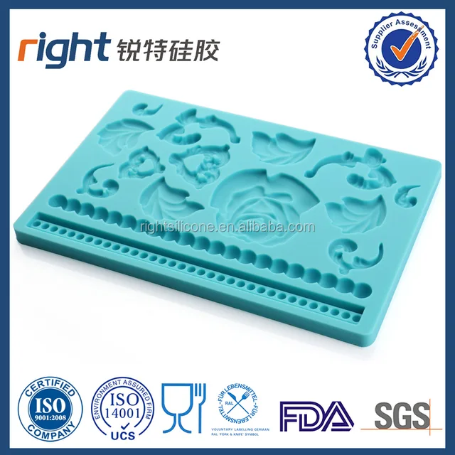 lace embossing impression diy cake fondant decorating mold