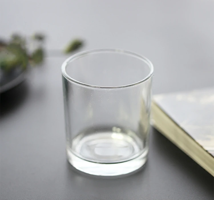 bowl shape clear glass frosted decorative candle