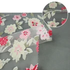 Textile fabric jacquard lace burnout polyester spun rayon blend fabric