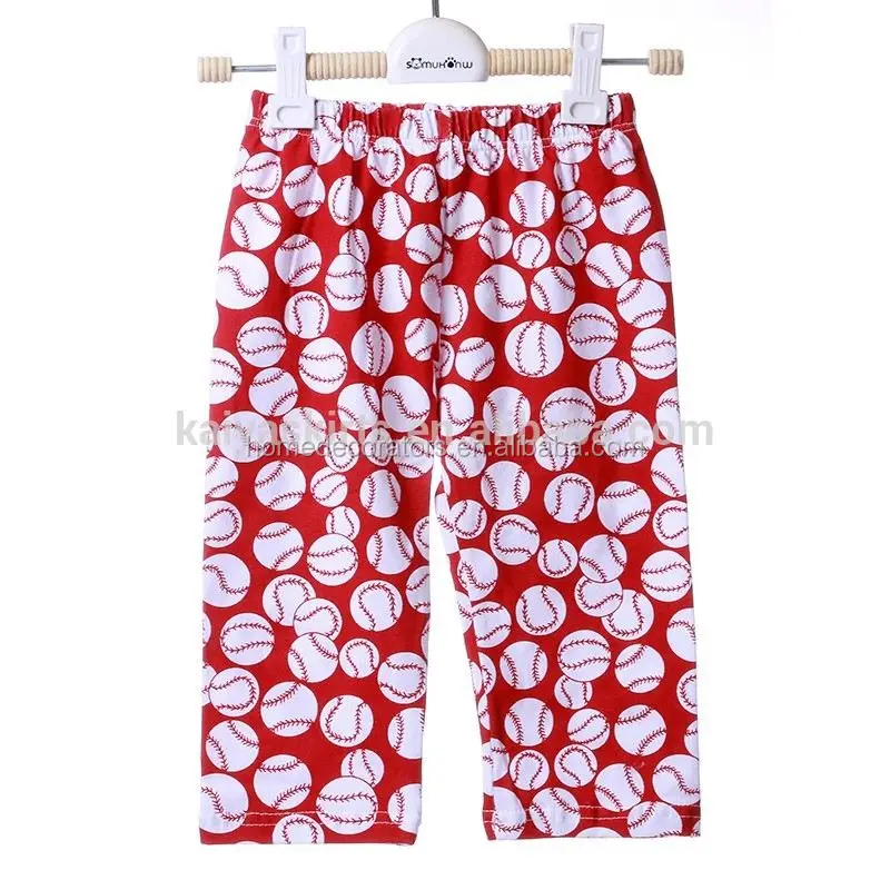 Wholesale hot sale in US market red white baseball children clothes capris Quality Choice
