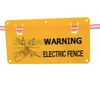 Electric yellow plastic animal farms fence warning sign