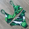 Quality fabric swimsuit yiwu factory ladies printed tropical pattern leaf swimwear