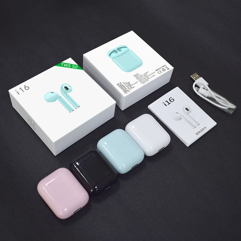 i16 tws 5.0 earphones with charge box tws wireless earbuds - ANKUX.COM