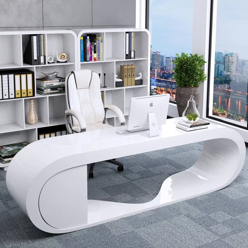Cheap Round Edge Design Ceo White Google Modern Office Desk View Goggle Desk Luomansi Product Details From Foshan Romances Furniture Co Ltd On