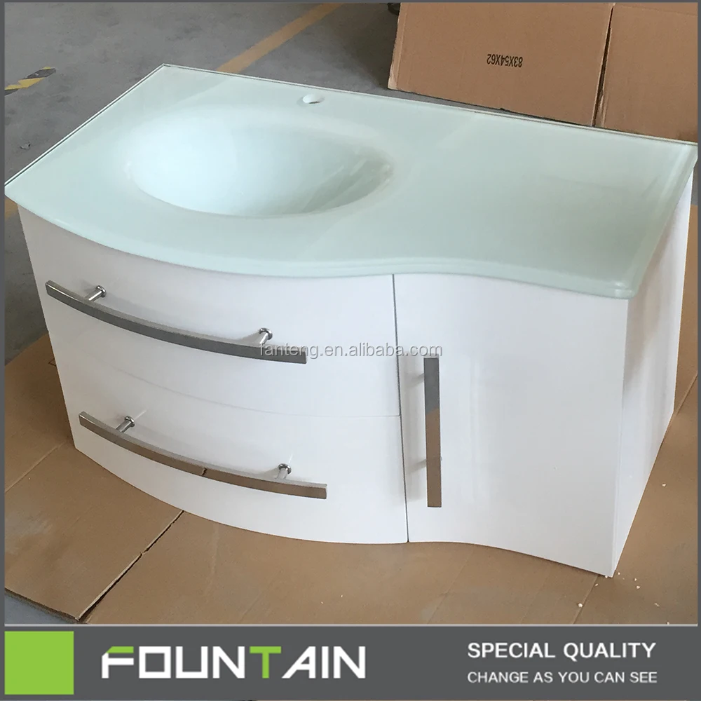 Hangzhou Fabricación de gabinete curvo de brillo blanco MDF mueble de