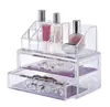 high quality acrylic clear counter makeup organizer display manufacture with drawer