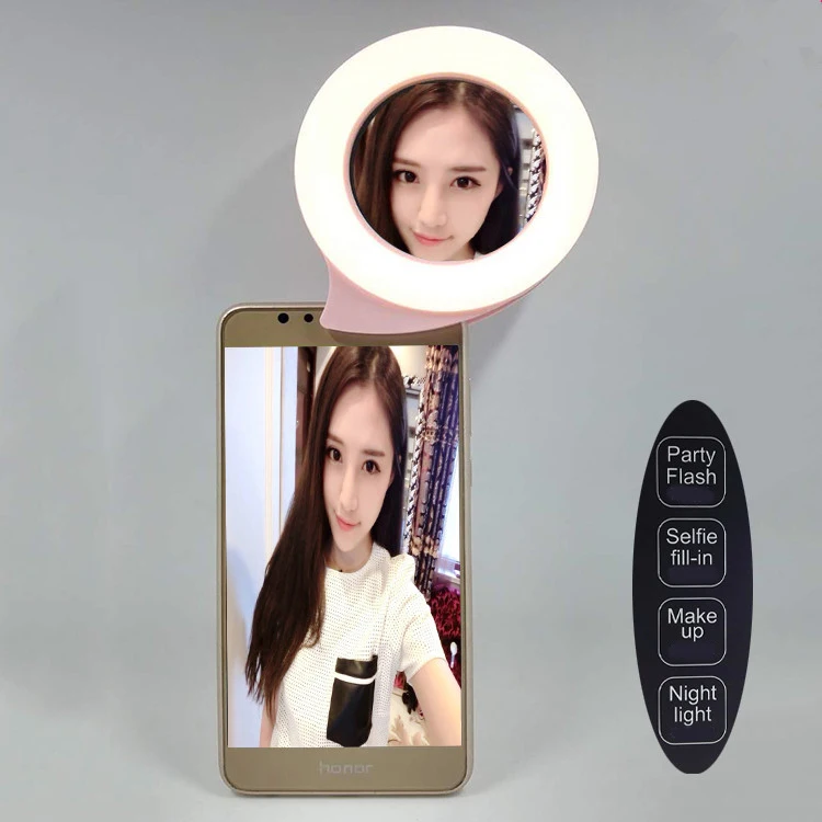 2017 Christmas gift charming led ring light microscope with makeup mirror