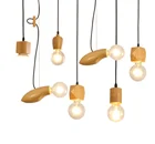 Wholesale E27 base lamp holder Vintage pendant light textile cable wooden electric lamp holder