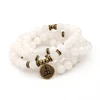 Natural White Jade Stone Bracelet Charm Wrists 108 Make Prayer Buddha Yoga Mala Beads Bracelet