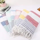 Turkey 100% Genuine Turkish Cotton beach towel hummam fouta towels with tassels