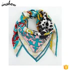 SUPERSEPTEMEBER 100% Printing Chinese Silk Twill Scarf Square 90x90