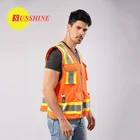 OEM Service construction multi pockets cycling reflective vest